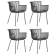 Набор 4 шт Стул обеденный DOBRIN ROSS, темно-серый (GR-04) без подушки