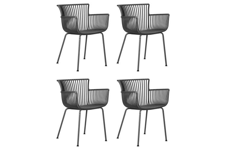 Набор 4 шт Стул обеденный DOBRIN ROSS, темно-серый (GR-04) без подушки