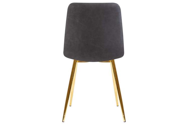Стул обеденный DOBRIN ALEX, золотые ножки, серая антрацитовая винтажная экокожа (RU-08)-4