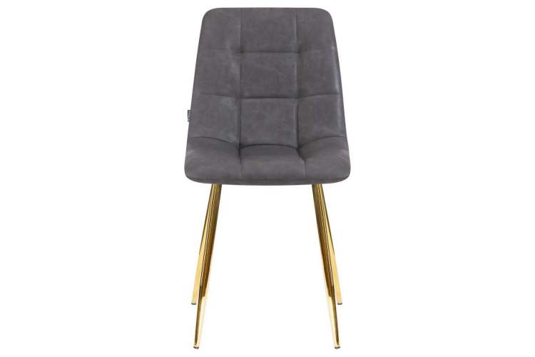 Стул обеденный DOBRIN ALEX, золотые ножки, серая антрацитовая винтажная экокожа (RU-08)-5