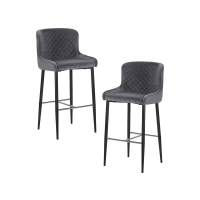 Набор 2 шт Стул барный DOBRIN CHRISTIAN'75, черные ножки, темно-серый велюр (V108-91)