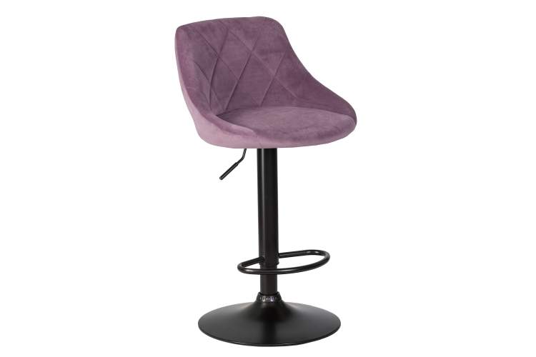 Набор 2 шт Стул барный DOBRIN LOGAN BLACK, пудрово-сиреневый велюр (MJ9-52)-1