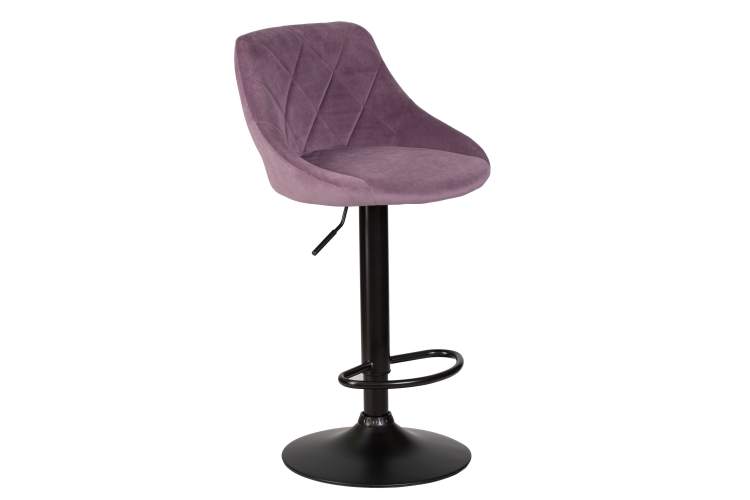 Набор 2 шт Стул барный DOBRIN LOGAN BLACK, пудрово-сиреневый велюр (MJ9-52)-2