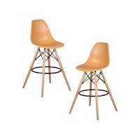 Набор 2 шт Стул барный DOBRIN DSW BAR, ножки светлый бук, цвет персиковый (NX-Y-06)