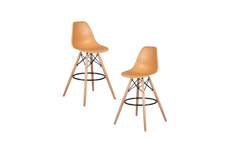 Набор 2 шт Стул барный DOBRIN DSW BAR, ножки светлый бук, цвет персиковый (NX-Y-06)