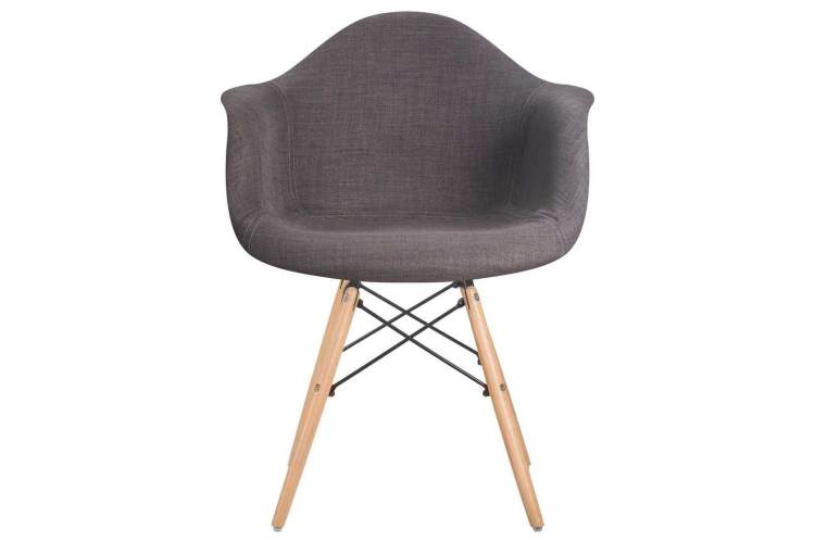 Стул обеденный DOBRIN DAW THOMAS, ножки светлый бук, сиденье 010 яркая клетка, серая ткань-5