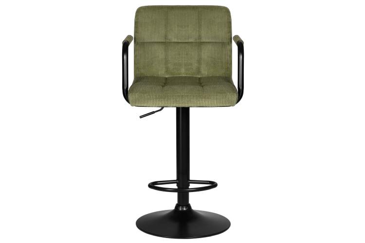 Набор 2 шт Стул барный DOBRIN KRUGER ARM BLACK, зеленый вельвет (LAR-E2041-7)-6