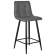 Набор 2 шт Стул полубарный DOBRIN OLIVIA, черные матовые ножки, серая антрацитовая винтажная экокожа (RU-08)