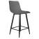 Набор 2 шт Стул полубарный DOBRIN OLIVIA, черные матовые ножки, серая антрацитовая винтажная экокожа (RU-08)