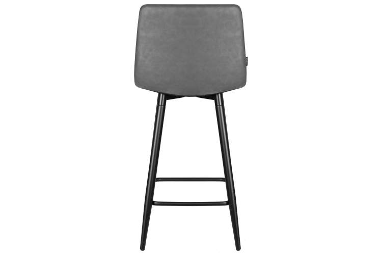 Набор 2 шт Стул полубарный DOBRIN OLIVIA, черные матовые ножки, серая антрацитовая винтажная экокожа (RU-08)-5