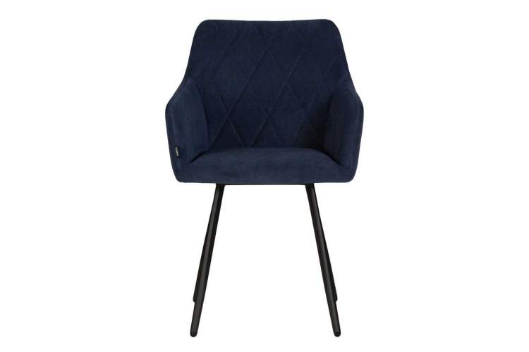 Стул обеденный DOBRIN ROBY, ЭМАЛЬ ЧЕРНЫЙ МУАР велюр Catania Dark Blue-5