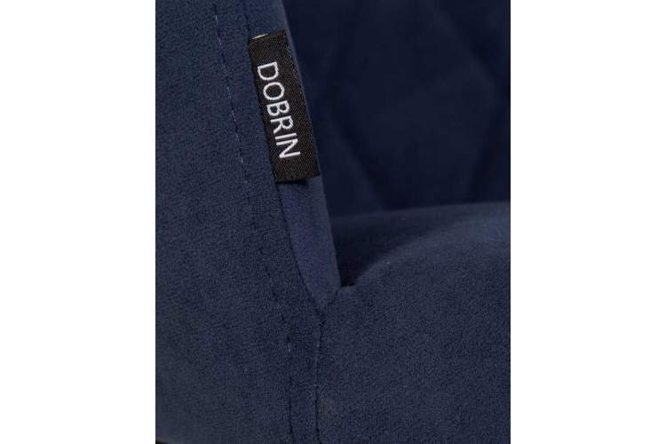 Стул обеденный DOBRIN ROBY, ЭМАЛЬ ЧЕРНЫЙ МУАР велюр Catania Dark Blue-8