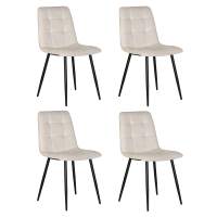 Набор 4 шт Стул обеденный DOBRIN CHILLY, Кремовый Holland 05, основание черное