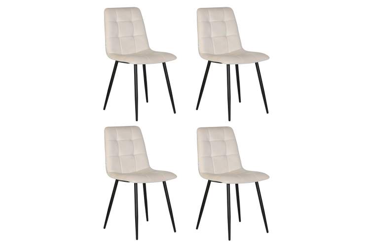 Набор 4 шт Стул обеденный DOBRIN CHILLY, Кремовый Holland 05, основание черное