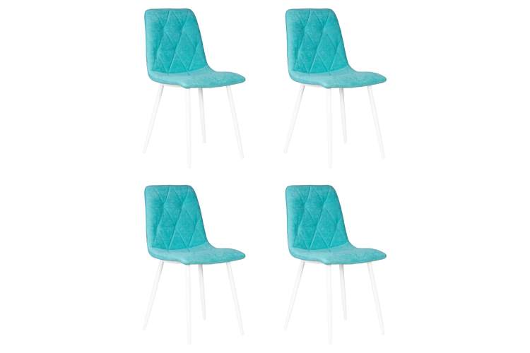 Набор 4 шт Стул обеденный DOBRIN CHILLY ROMBO, Тиффани Simple 51, основание белый