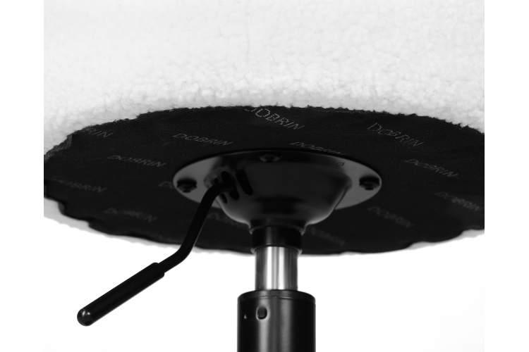 Пуф DOBRIN DANNY BLACK, белый букле (13)-2