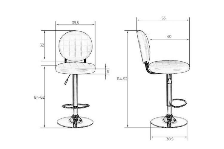 Стул барный DOBRIN MOLLY, оранжевый-6