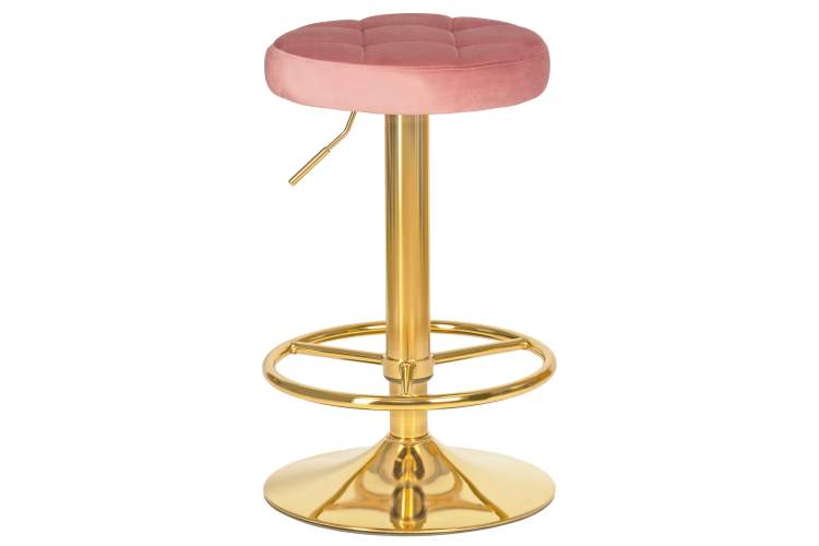 Набор 2 шт Табурет барный DOBRIN BRUNO GOLD, пудрово-розовый велюр (MJ9-32)