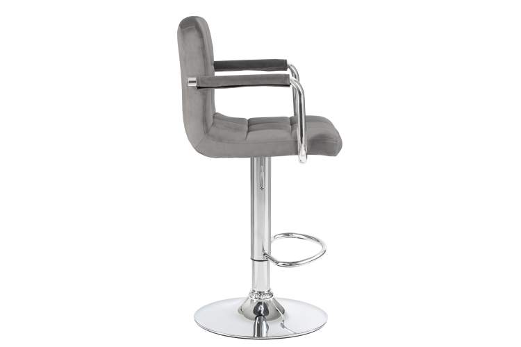 Набор 2 шт Стул барный DOBRIN KRUGER ARM, серый велюр (MJ9-75)-3