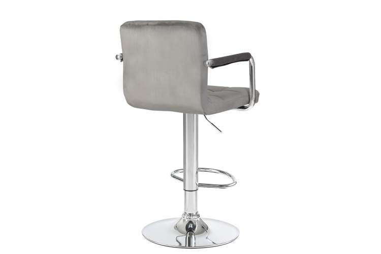 Набор 2 шт Стул барный DOBRIN KRUGER ARM, серый велюр (MJ9-75)-4