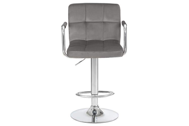 Набор 2 шт Стул барный DOBRIN KRUGER ARM, серый велюр (MJ9-75)-6