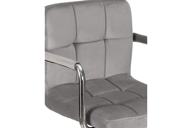 Набор 2 шт Стул барный DOBRIN KRUGER ARM, серый велюр (MJ9-75)-7