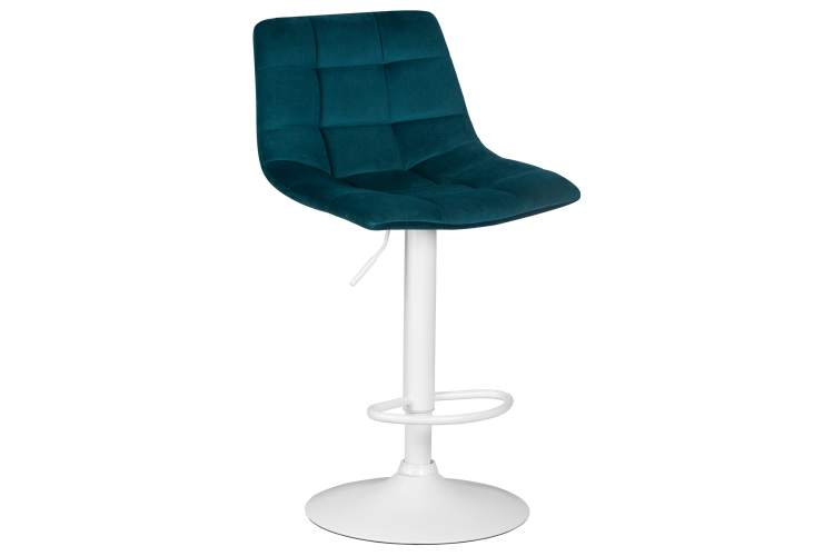 Набор 2 шт Стул барный DOBRIN TAILOR WHITE, морской волны велюр (MJ9-99)-1