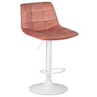 Стул барный TAILOR WHITE, пудрово-розовый велюр (MJ9-32) Стул барный TAILOR WHITE, пудрово-розовый велюр (MJ9-32)