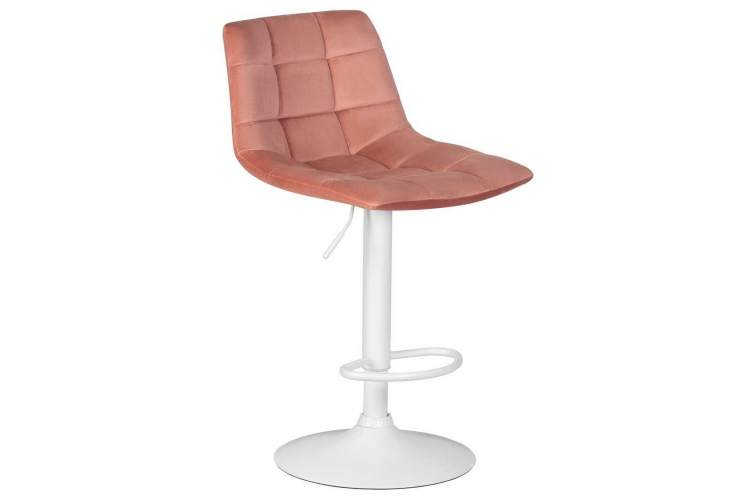 Стул барный DOBRIN TAILOR WHITE, пудрово-розовый велюр (MJ9-32)-1