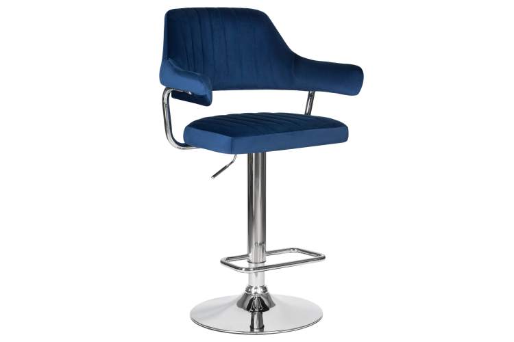 Набор 2 шт Стул барный DOBRIN CHARLY, синий велюр (MJ9-117)-1