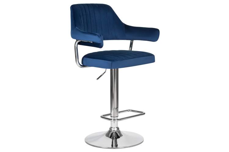 Набор 2 шт Стул барный DOBRIN CHARLY, синий велюр (MJ9-117)-2