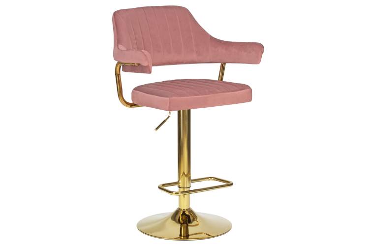 Набор 2 шт Стул барный DOBRIN CHARLY GOLD, розовый велюр (MJ9-32)-1