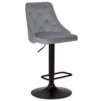 Набор 2 шт Стул барный DOBRIN JOSEPH BLACK, серый велюр (MJ9-75)