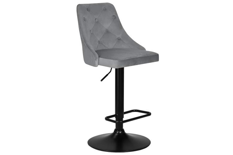 Набор 2 шт Стул барный DOBRIN JOSEPH BLACK, серый велюр (MJ9-75)-1
