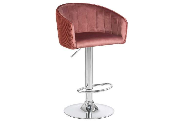 Стул барный DOBRIN DARCY, бронзово-розовый велюр (1922-17)