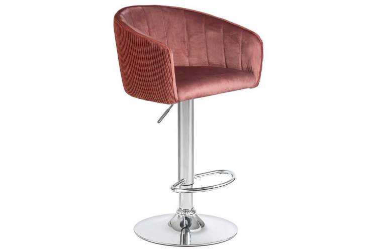Стул барный DOBRIN DARCY, бронзово-розовый велюр (1922-17)-1