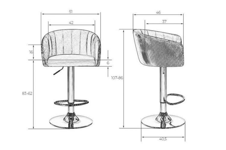 Стул барный DOBRIN DARCY, бронзово-розовый велюр (1922-17)-8