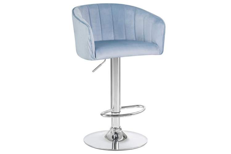 Стул барный DOBRIN DARCY, серо-голубой велюр (1922-6)