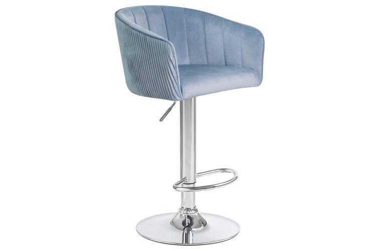 Стул барный DOBRIN DARCY, серо-голубой велюр (1922-6)-1