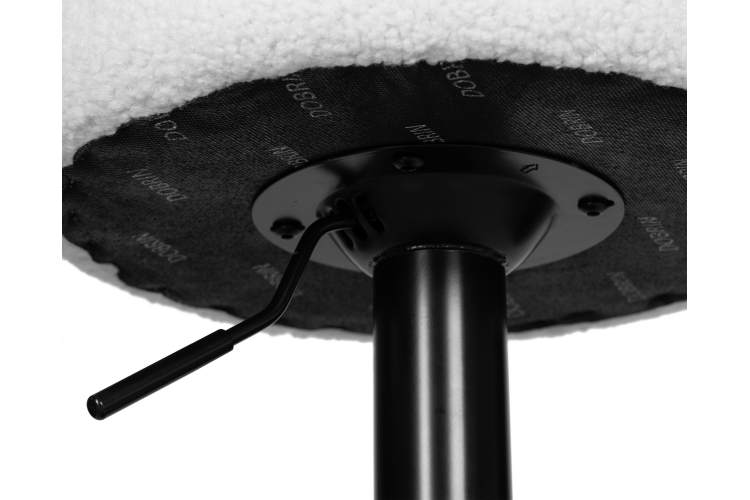 Табурет барный DOBRIN TEDDY BLACK, белый букле (13)-2