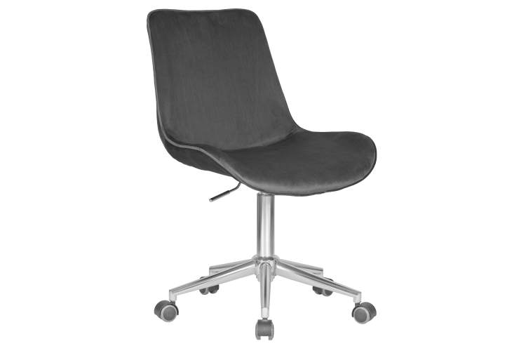 Набор 2 шт Кресло офисное DOBRIN DORA, серый велюр (1922-19), хромированная сталь-1