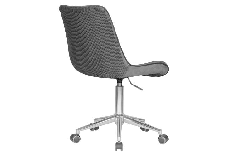 Набор 2 шт Кресло офисное DOBRIN DORA, серый велюр (1922-19), хромированная сталь-4