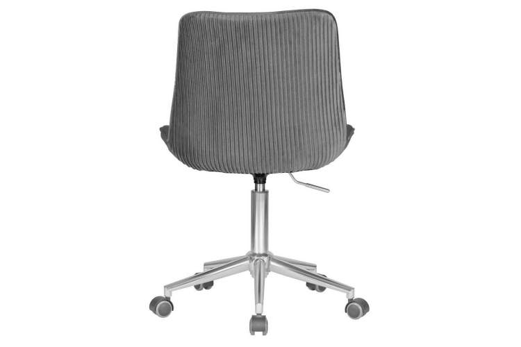 Кресло офисное DOBRIN DORA, серый велюр (1922-19), хромированная сталь-4