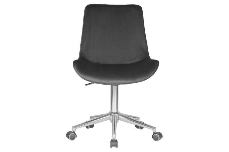 Кресло офисное DOBRIN DORA, серый велюр (1922-19), хромированная сталь-5