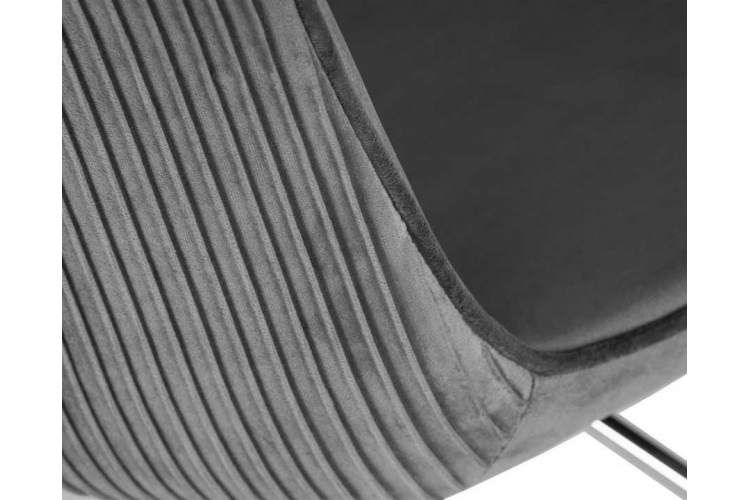 Кресло офисное DOBRIN DORA, серый велюр (1922-19), хромированная сталь-6