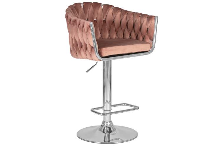 Набор 2 шт Стул барный DOBRIN MARCEL, пудрово-розовый велюр (MJ9-32)-1