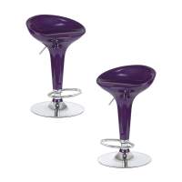 Набор 2 шт Стул барный DOBRIN BOMBA, фиолетовый металлик