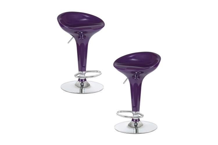 Набор 2 шт Стул барный DOBRIN BOMBA, фиолетовый металлик