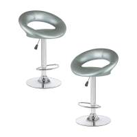 Набор 2 шт Стул барный DOBRIN MIRA, серебряный