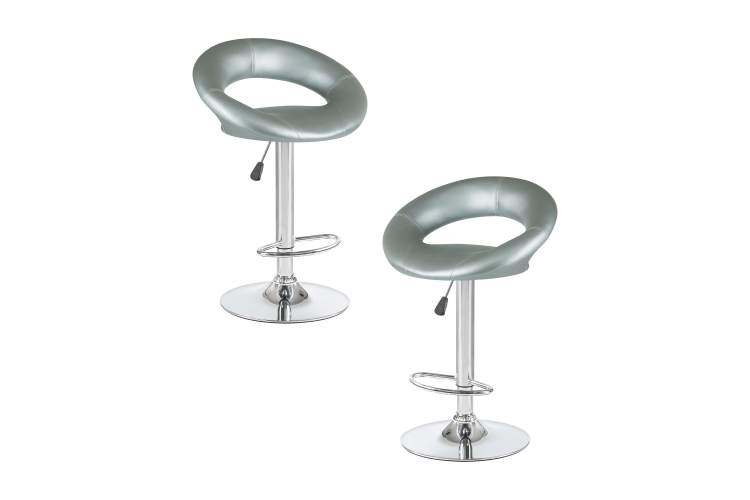 Набор 2 шт Стул барный DOBRIN MIRA, серебряный